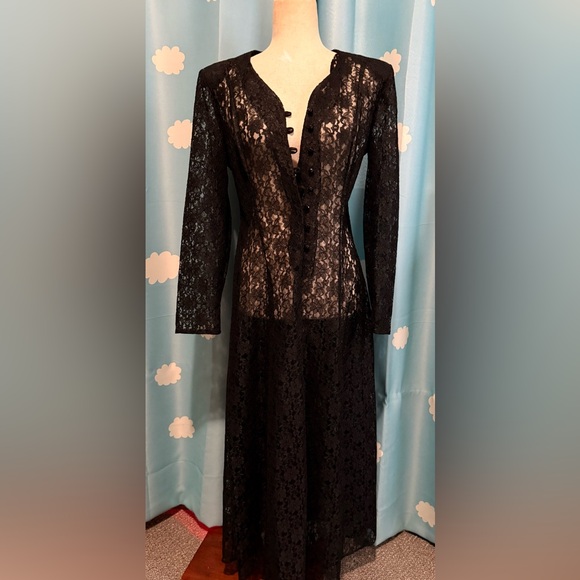 Vintage lace corset sheer maxi dress. S - Picture 6 of 11